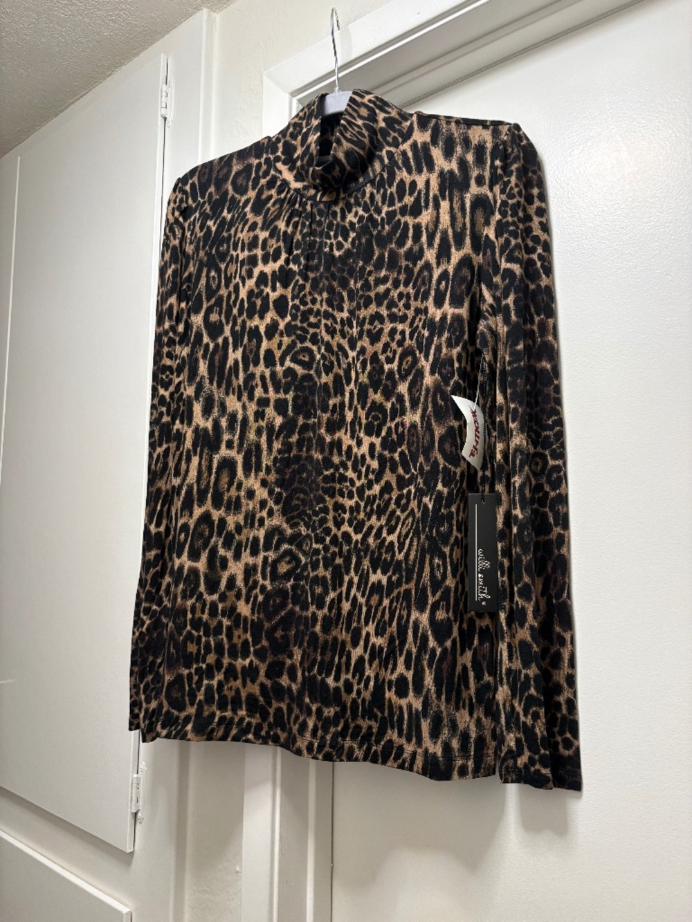 NWT Willi Smith vintage leopard print mock neck - size medium